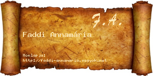 Faddi Annamária névjegykártya